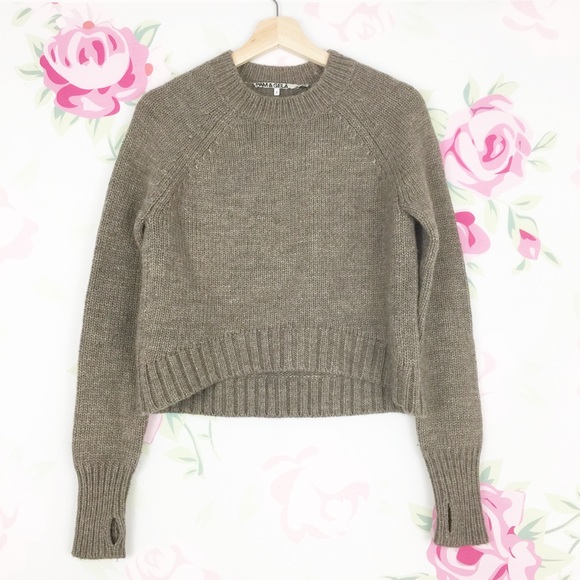 Pam & Gela Sweaters - Pam & Gela Elbow Patch Crop Pullover Sweater